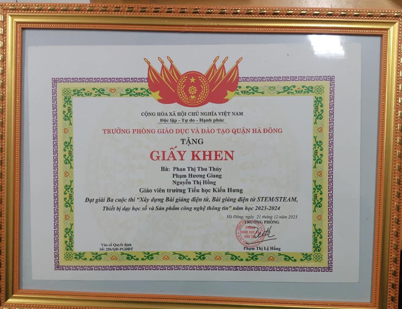 Thuỷ, giang, hồng ba Elearning