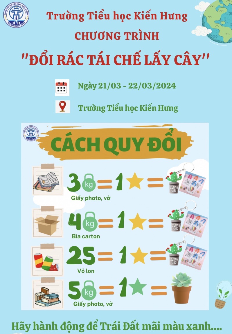 "ĐỔI RÁC TÁI CHẾ LẤY CÂY "